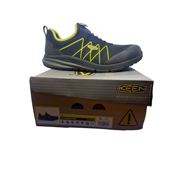 KEEN Utility Vista Energy Shift Carbon Toe Work Shoes Mens 15D Black New Box